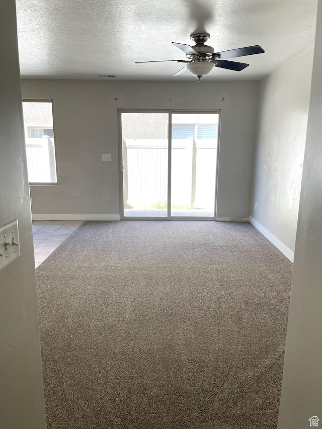 2126 W Fernside St, West Haven, UT 84401 - unfurnished room featuring ceiling fan, light colored carpet, and a textured ceiling