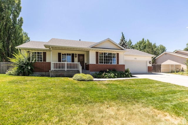 1104 E 220 N, Heber City, UT 84032 - single story home featuring covered porch, brick siding, concrete driveway, and a garage
