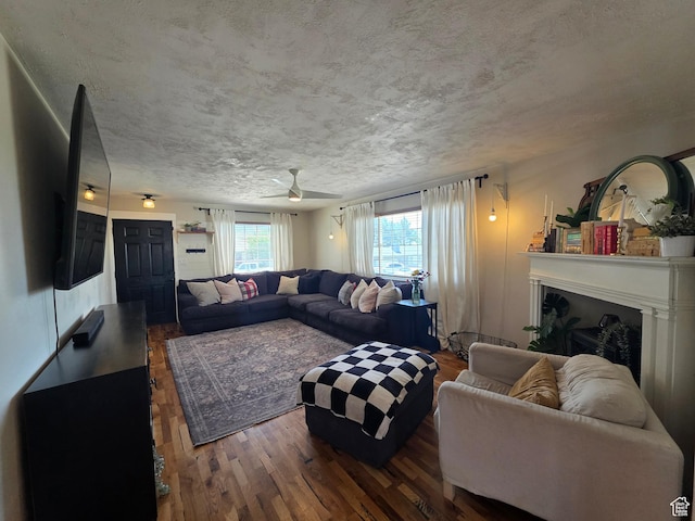 1525 N 1250 W, Provo, UT 84604 - living room with wood finished floors, a fireplace, and a ceiling fan