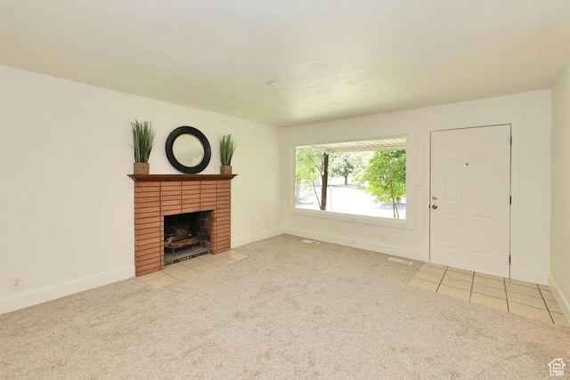 3165 S Jackson Ave, Ogden, UT 84403 - unfurnished living room featuring carpet flooring and a fireplace