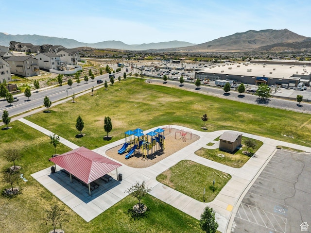 9634 N Red Bridge Rd, Eagle Mountain, UT 84005 - aerial view of a mountainous background and a park