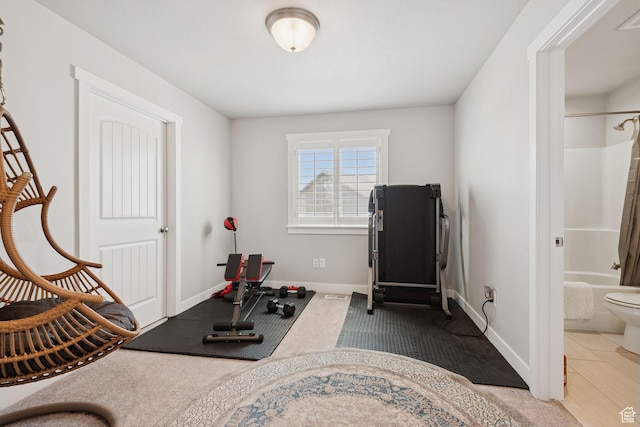 9634 N Red Bridge Rd, Eagle Mountain, UT 84005 - workout room featuring baseboards