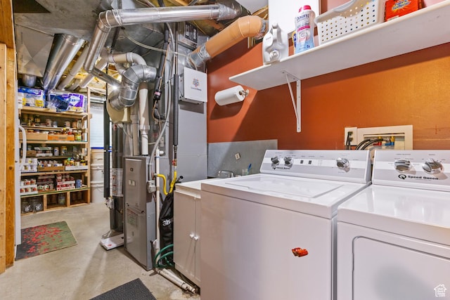 2256 W 1680 N, Clinton, UT 84015 - washroom with independent washer and dryer and heating unit