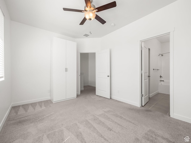 475 S 900 W, American Fork, UT 84003 - unfurnished bedroom featuring light colored carpet, ensuite bath, and ceiling fan