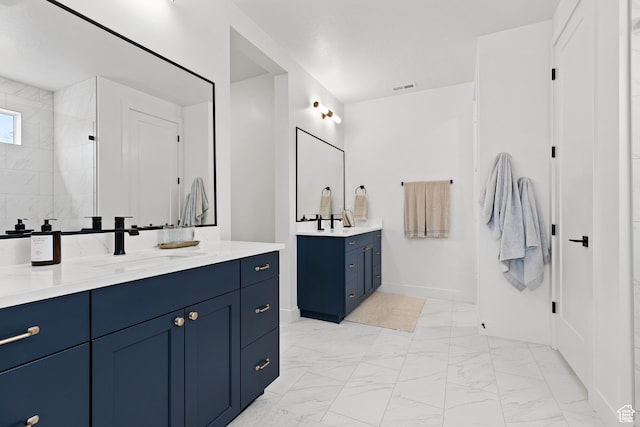 3353 W Bonita Unit 23, Hurricane, UT 84737 - full bathroom with two vanities and marble look tiles