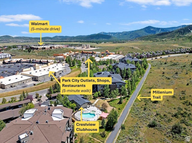 6641 N 2200 W Unit A107, Park City, UT 84098 - aerial view of mountains and a pool