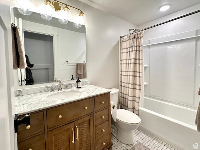 214 W Whitewater Dr, Vineyard, UT 84059 - bathroom featuring vanity and shower / bath combination with curtain