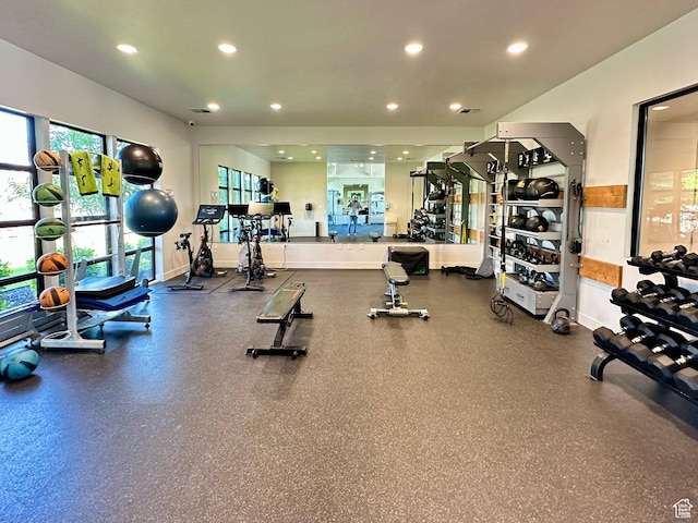 214 W Whitewater Dr, Vineyard, UT 84059 - gym with recessed lighting