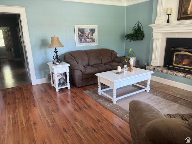 90 W Cherry St W, Grantsville, UT 84029 - living room featuring wood finished floors and ornamental molding