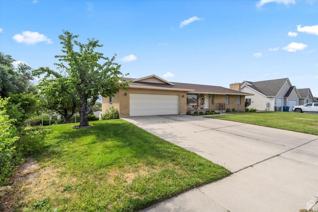 1252 N 100 E, American Fork, UT 84003 - ranch-style house featuring a garage, driveway, a front yard, and brick siding