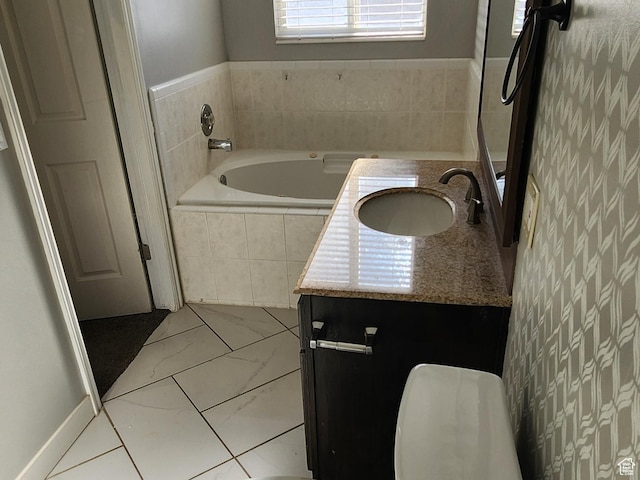 747 W 1580 N, Clinton, UT 84015 - bathroom with a bath, vanity, and marble finish floors