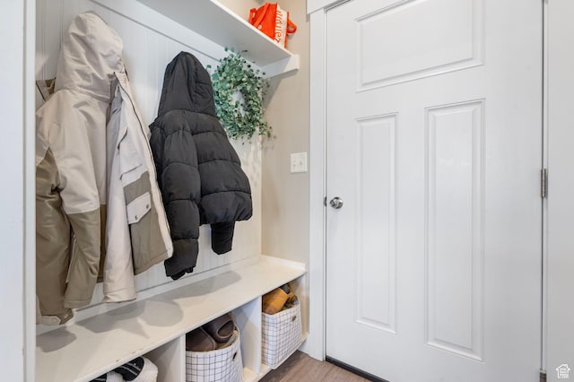 3323 E Gibraltar Ave, Eagle Mountain, UT 84005 - mudroom featuring wood finished floors