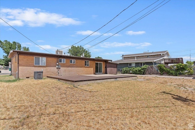 330 W 750 N, Clearfield, UT 84015 - rear view of house with brick siding and a deck