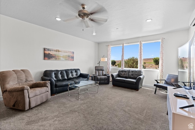 5160 W Villas N Dr N Unit 6-102, Hurricane, UT 84737 - carpeted living room with a ceiling fan and recessed lighting