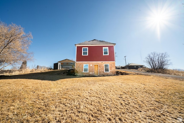 302 W 80 N, Moroni, UT 84646 - back of property with stone siding