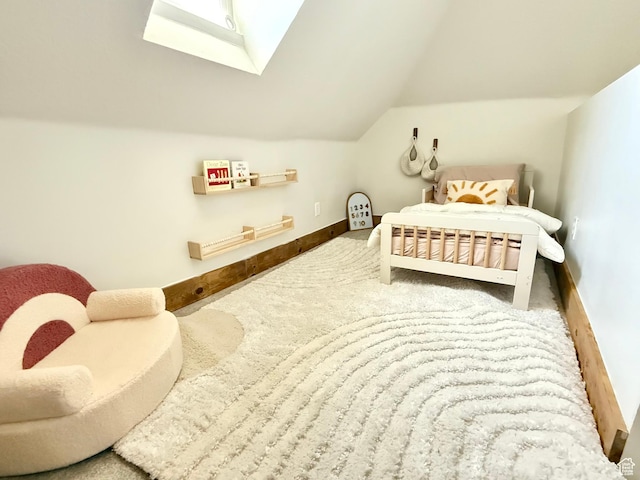 302 W 80 N, Moroni, UT 84646 - carpeted bedroom featuring lofted ceiling and a skylight