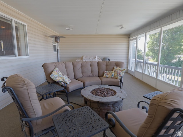5160 W 5725 S, Hooper, UT 84315 - sunroom / solarium with an outdoor living space with a fire pit