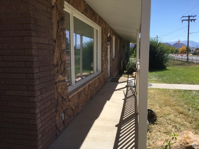 30 N Main St, Aurora, UT 84620 - view of patio / terrace with a mountain view