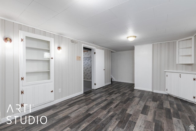 4746 S 250 W, Washington Terrace, UT 84405 - unfurnished living room featuring built in features and dark wood-style floors