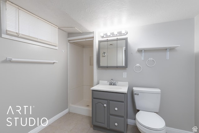 4746 S 250 W, Washington Terrace, UT 84405 - full bathroom featuring vanity, a shower, a textured ceiling, and tile patterned floors