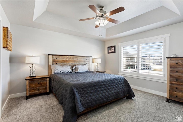 4448 W 5325 S, Hooper, UT 84315 - bedroom featuring carpet floors, a raised ceiling, and ceiling fan