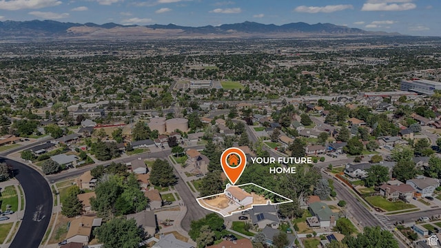 1469 E Winterwood Cir, Sandy, UT 84092 - aerial view of property's location with mountains