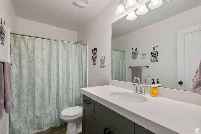 7310 N Green Pasture Ln, Eagle Mountain, UT 84005 - full bath with vanity, wood finished floors, a shower with curtain, and a chandelier