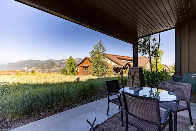 1658 E Viewside Cir, Hideout, UT 84036 - view of patio / terrace featuring outdoor dining space and a mountain view