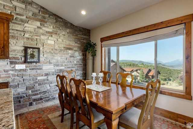 1658 E Viewside Cir, Hideout, UT 84036 - dining room with vaulted ceiling and a mountain view