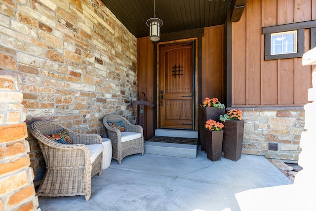 1658 E Viewside Cir, Hideout, UT 84036 - property entrance featuring stone siding, board and batten siding, and covered porch