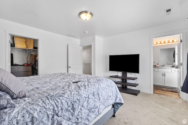 14764 S Rising Star Way W, Bluffdale, UT 84065 - bedroom with ensuite bathroom, light carpet, and a spacious closet
