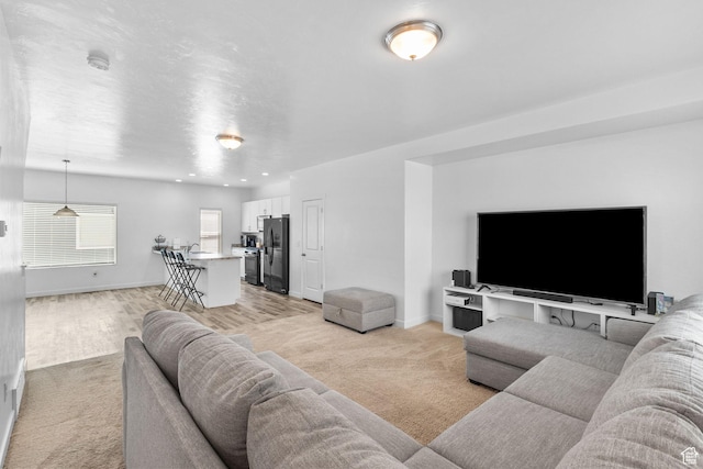 14764 S Rising Star Way W, Bluffdale, UT 84065 - living room with light carpet and recessed lighting