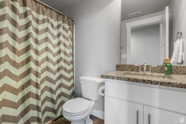 3973 E Eagle Top Ct, Eagle Mountain, UT 84005 - full bathroom with vanity, a textured ceiling, wood finished floors, and curtained shower