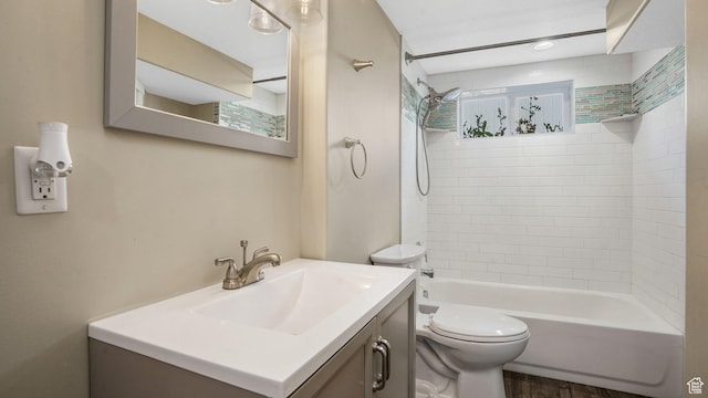 5398 S 2300 W, Roy, UT 84067 - bathroom featuring vanity, bathtub / shower combination, and wood finished floors