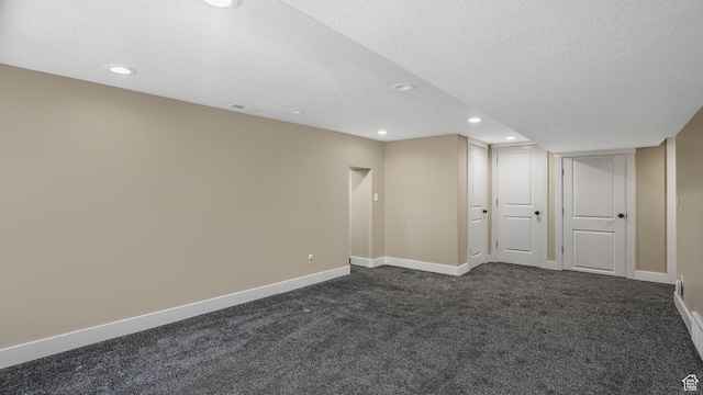 5398 S 2300 W, Roy, UT 84067 - finished basement with dark carpet, recessed lighting, and a textured ceiling