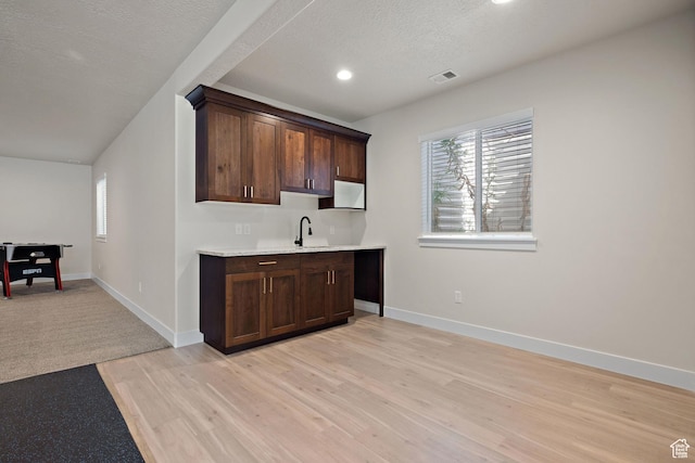 3056 E 80 S, Spanish Fork, UT 84660 - bar area with healthy amount of natural light, light wood-style floors, a textured ceiling, and recessed lighting