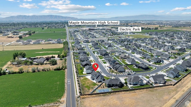 3056 E 80 S, Spanish Fork, UT 84660 - aerial perspective of suburban area featuring a mountain backdrop