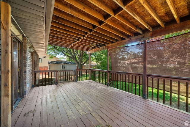 5608 S 700 W, Murray, UT 84123 - wooden deck with a storage shed