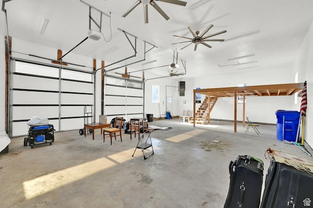 648 W Porter Ln, Centerville, UT 84014 - garage with ceiling fan and a garage door opener
