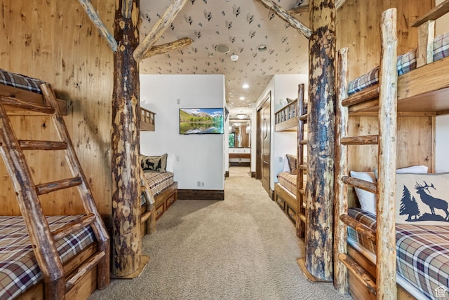 10399 Summit View Dr N, Park City, UT 84060 - hall with carpet floors and wooden walls