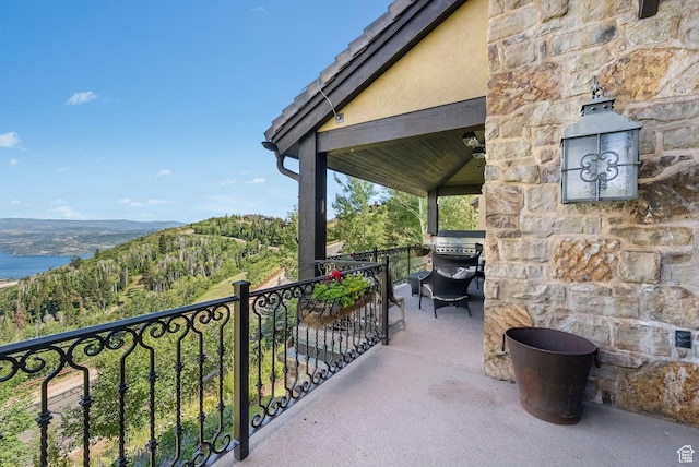 10399 Summit View Dr N, Park City, UT 84060 - patio / terrace featuring a grill and a mountain view