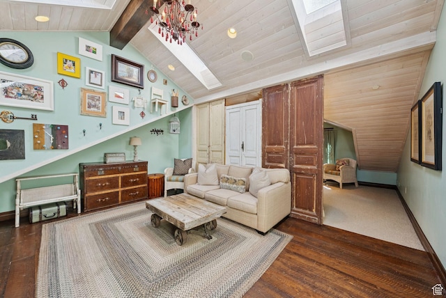 10399 Summit View Dr N, Park City, UT 84060 - living room featuring dark wood-type flooring and wooden ceiling