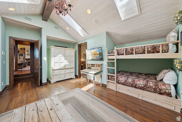 10399 Summit View Dr N, Park City, UT 84060 - bedroom featuring a skylight and hardwood / wood-style floors