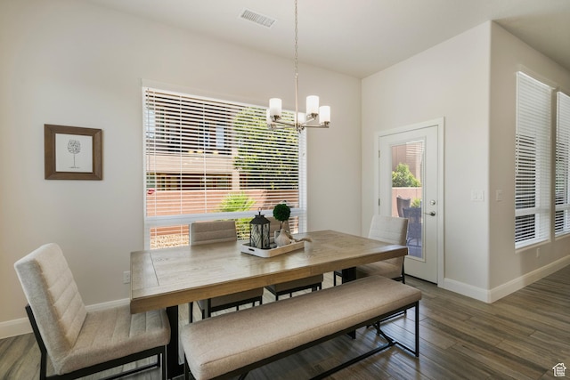 5336 W 3180 S, Hurricane, UT 84737 - dining room with a chandelier and dark wood finished floors