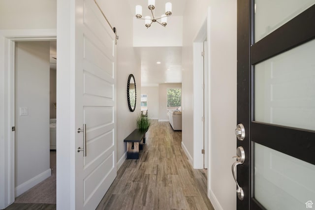 5336 W 3180 S, Hurricane, UT 84737 - foyer entrance with wood finished floors and a chandelier