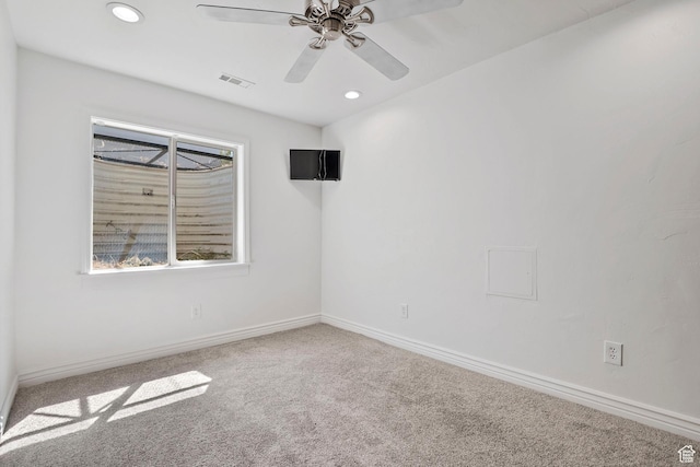 1674 E Ridgefield Rd, Spanish Fork, UT 84660 - spare room featuring carpet floors, ceiling fan, and recessed lighting