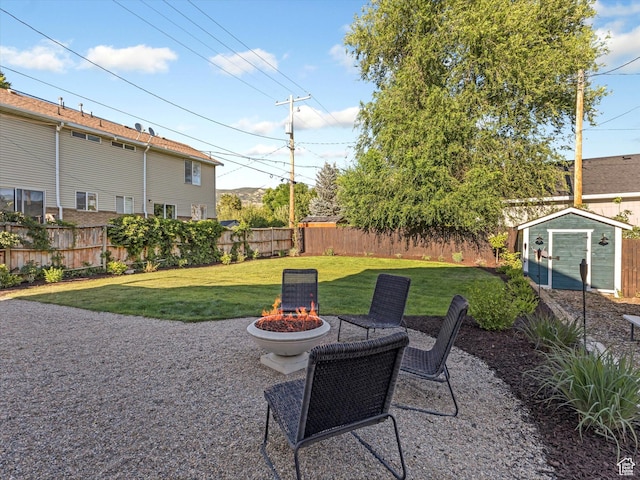 355 S 200 E, Bountiful, UT 84010 - fenced backyard with a fire pit and a shed