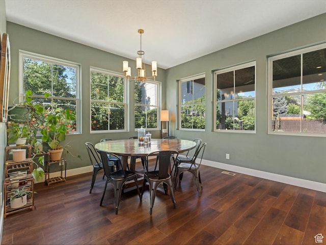 355 S 200 E, Bountiful, UT 84010 - dining room featuring a chandelier, dark wood-type flooring, and healthy amount of natural light