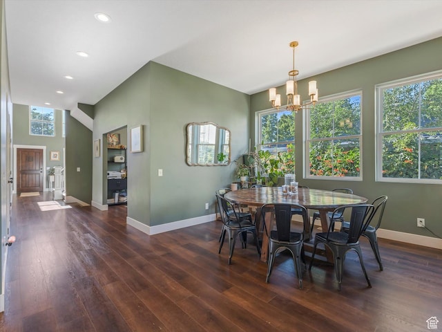 355 S 200 E, Bountiful, UT 84010 - dining room with a chandelier, dark wood-style flooring, and recessed lighting