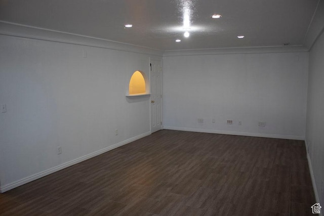 41 W 770 N, Santaquin, UT 84655 - empty room featuring dark wood finished floors, recessed lighting, and ornamental molding